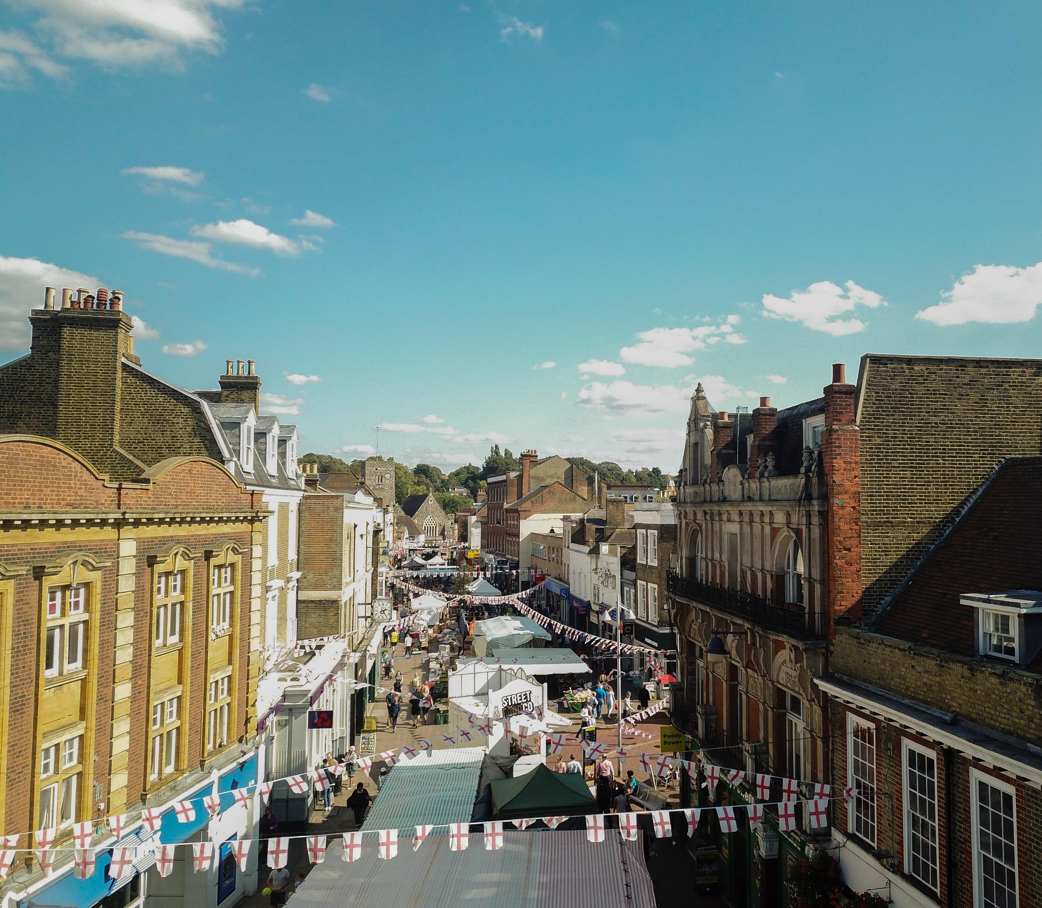 Aerial view of Dartford High Street