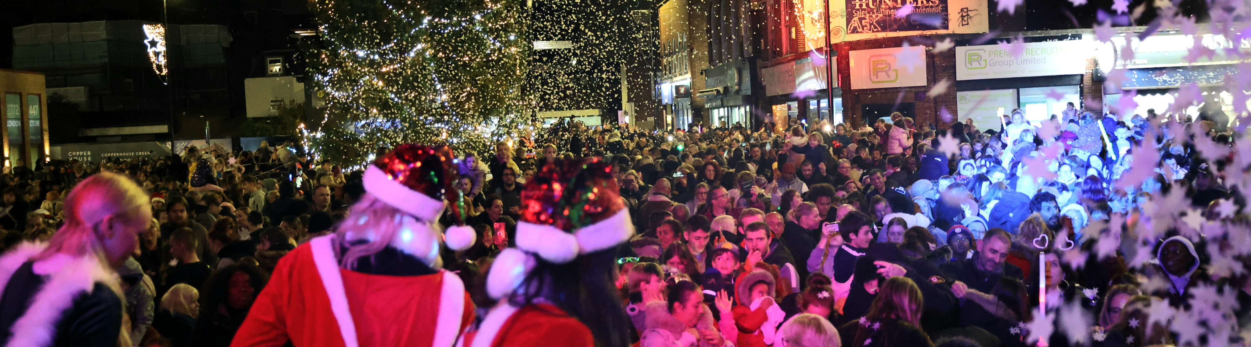 Crowds at Brewery Square, Dartford, during the Big Christmas Switch On