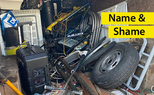 Scrap metal carried without a licence on Mead Road